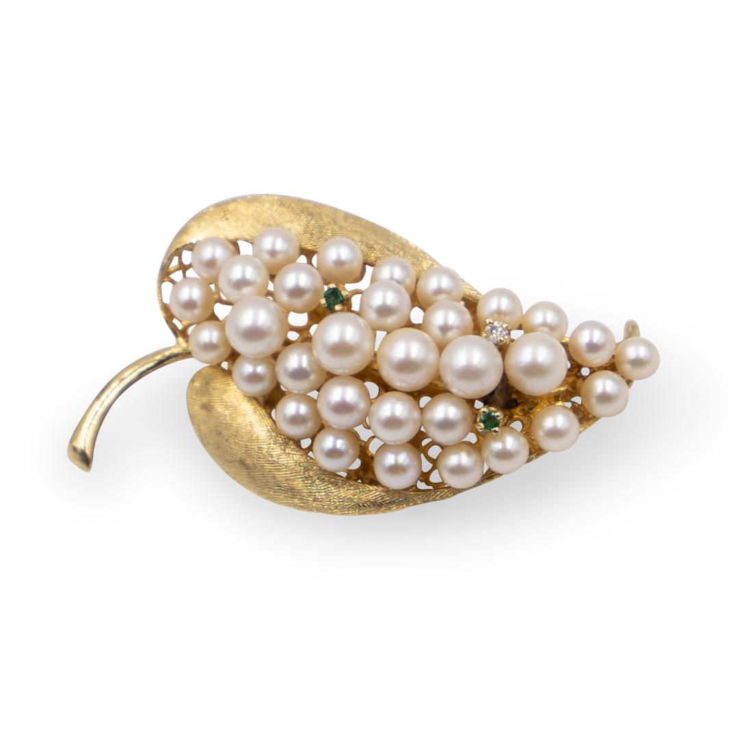 14k Gold and Pearl Beaded Brooch (1 of 3)
