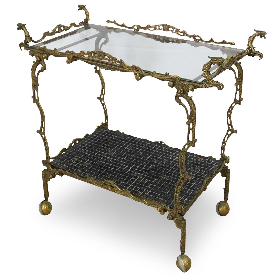Italian Regency Brass Bar Cart (1 of 8)