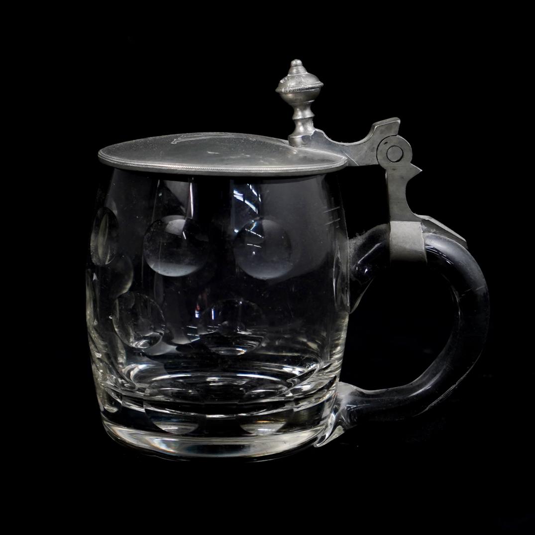 Thumbprint Pattern Glass and Pewter SteinÃ‚ (1 of 3)