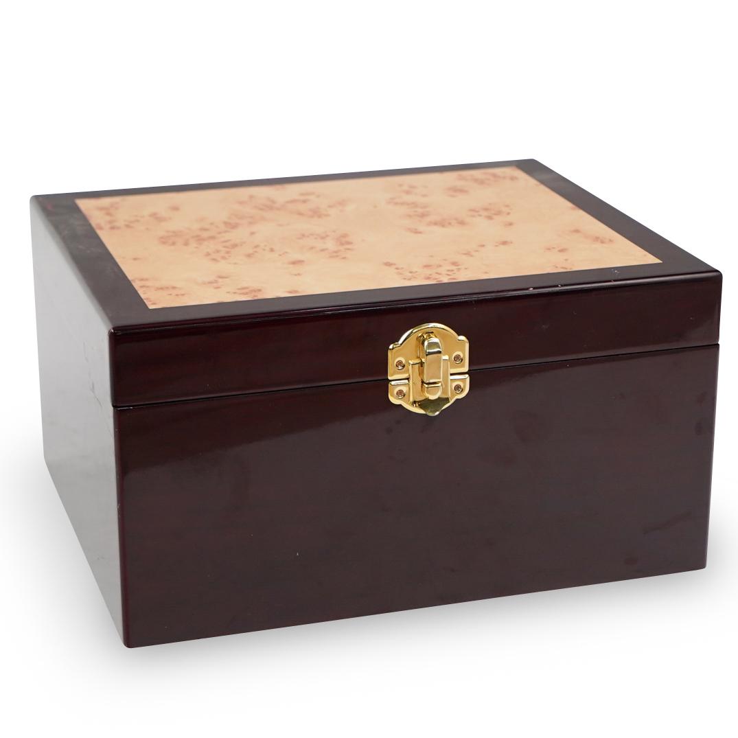 Vintage Inlaid Wood Humidor Cigar Box (1 of 5)