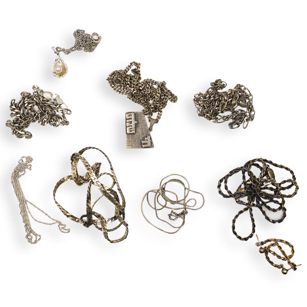(8 Pc) Sterling Silver Necklaces (1 of 6)