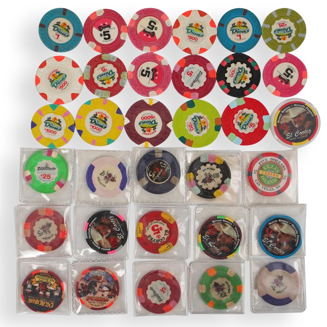 (33 Pc) Las Vegas Vintage Poker Chips (1 of 5)