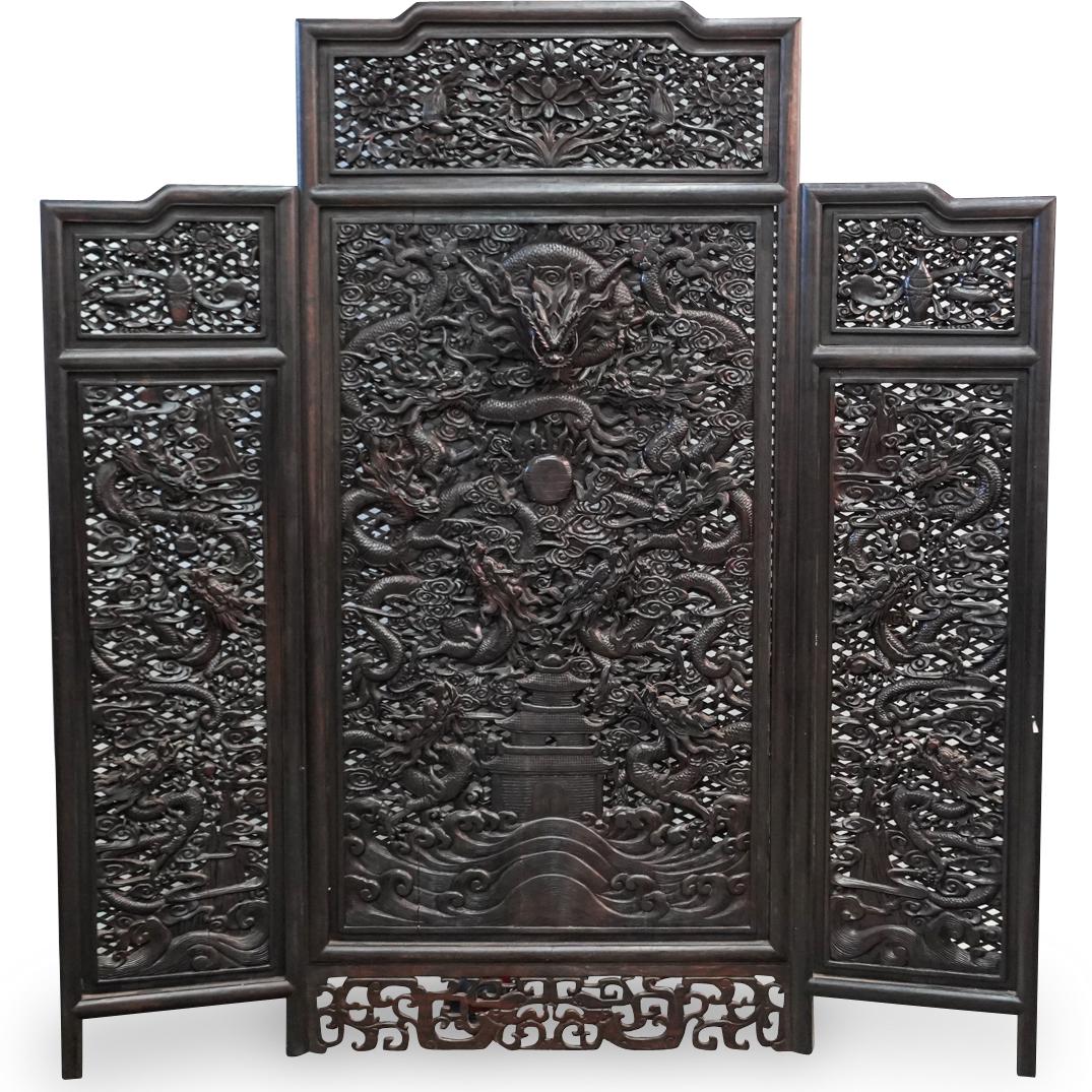 Chinese Wood Carved Screen (1 of 11)