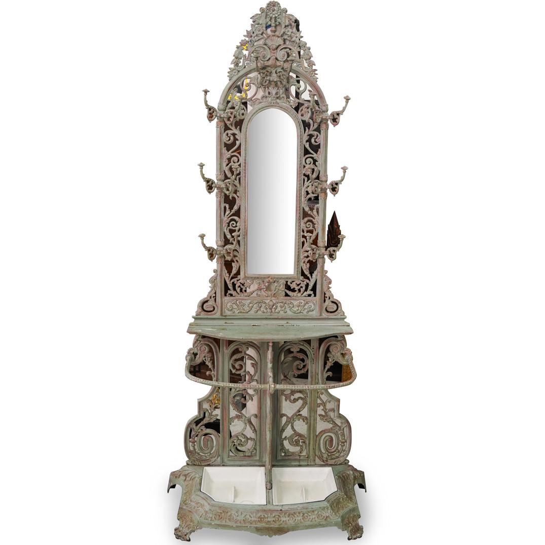 Victorian Cast Iron Hall Stand with Mirror (1 of 6)