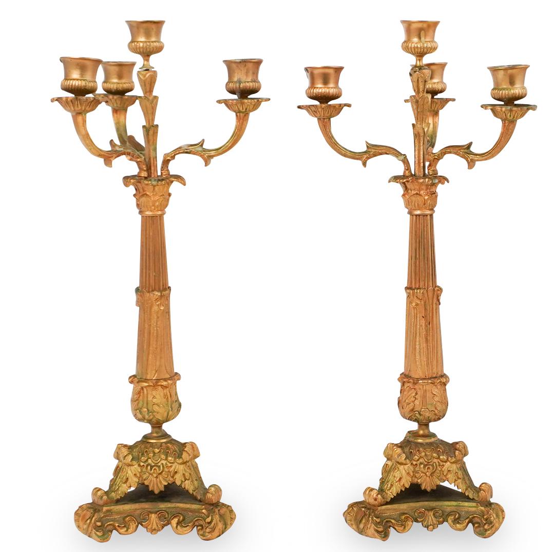 Pair Of Gilt Bronze Candelabra (1 of 5)