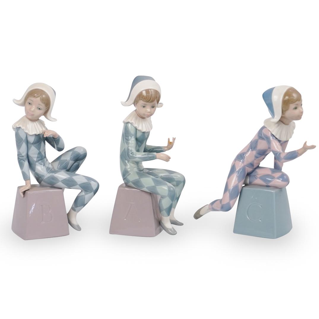 Lladro "Harlequin A, B, C" Figurines (1 of 6)