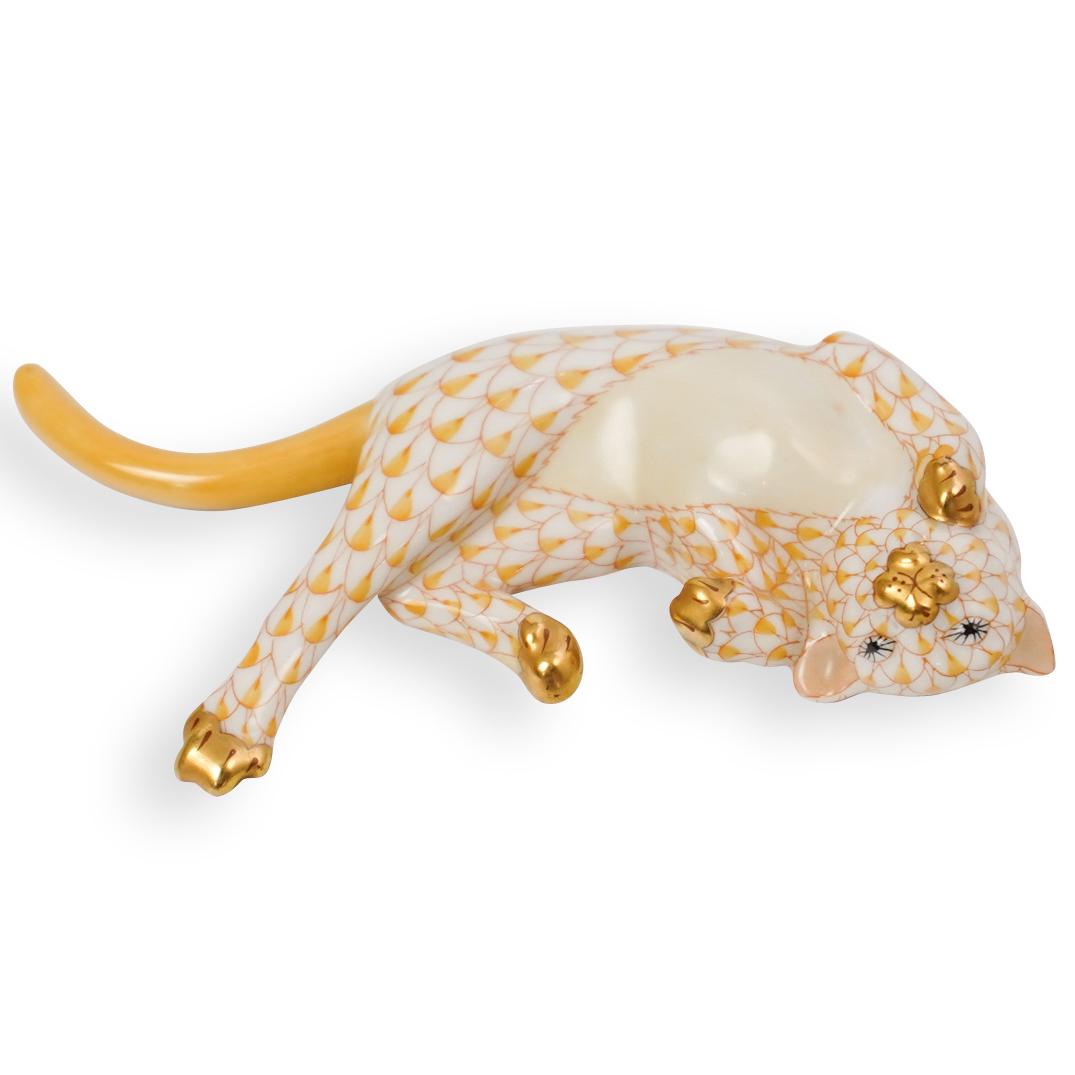 Herend Porcelain Laying Cat (1 of 3)
