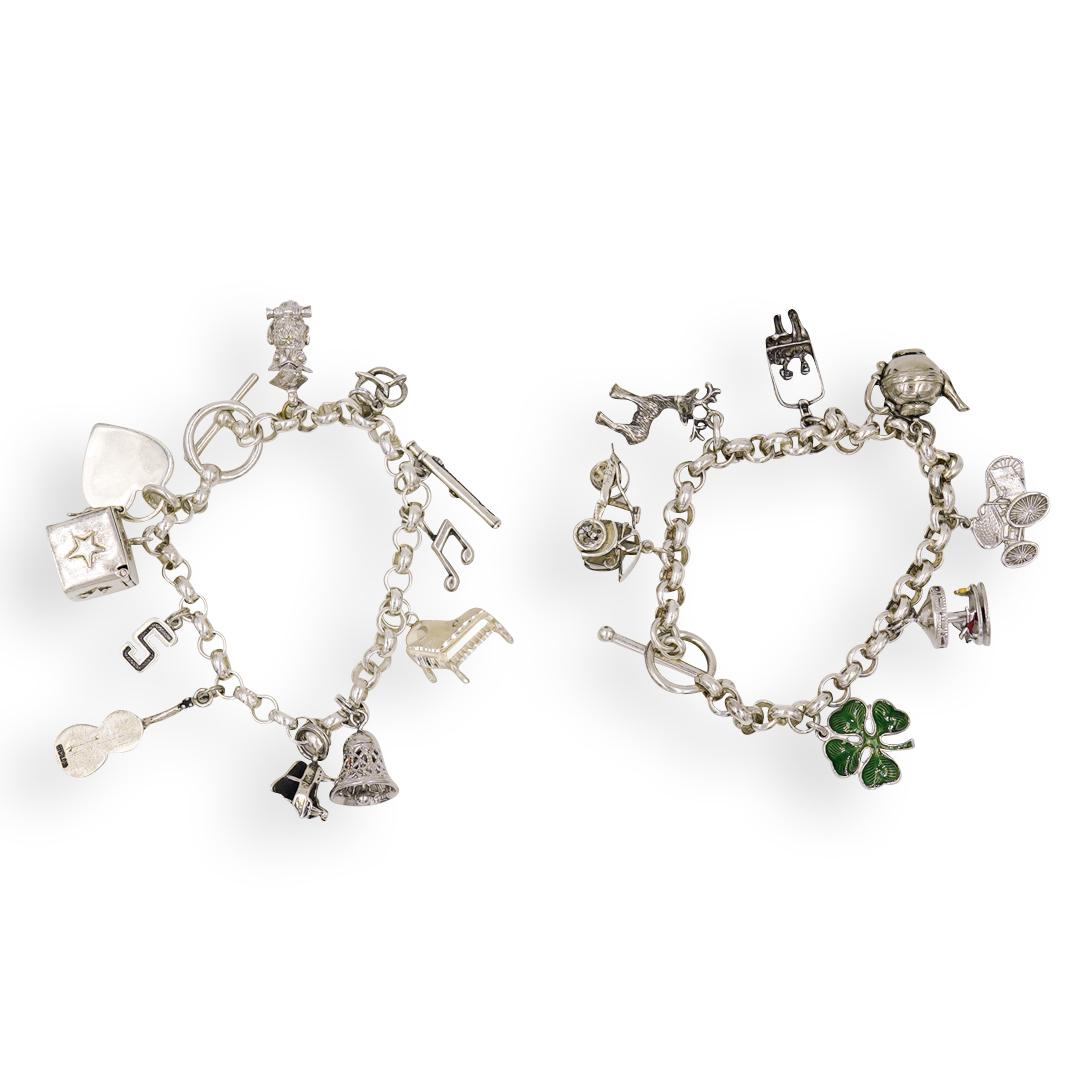 (2 Pc) Sterling Silver Charm Bracelet (1 of 7)
