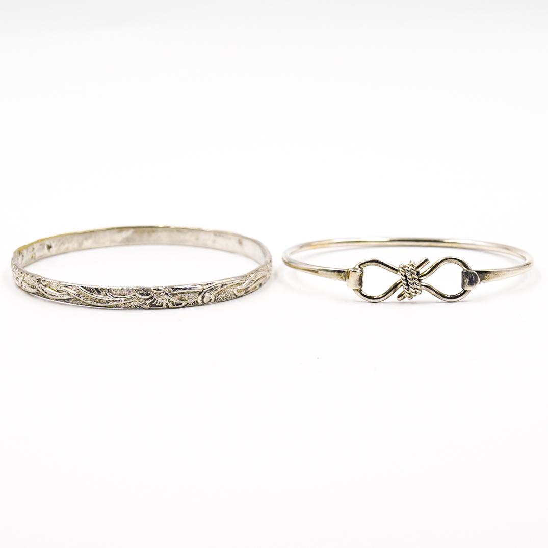 (2 Pc) Mexican Sterling Silver Bracelets (1 of 4)
