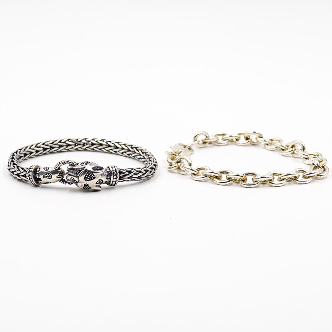 (2 Pc) Sterling Silver Bracelets (1 of 4)