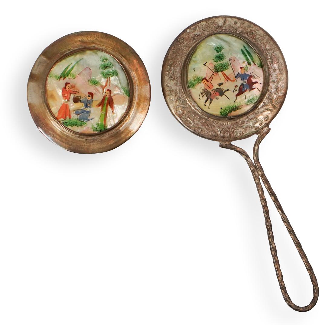 (2 Pc) Silver Persian Vanity Set (1 of 4)