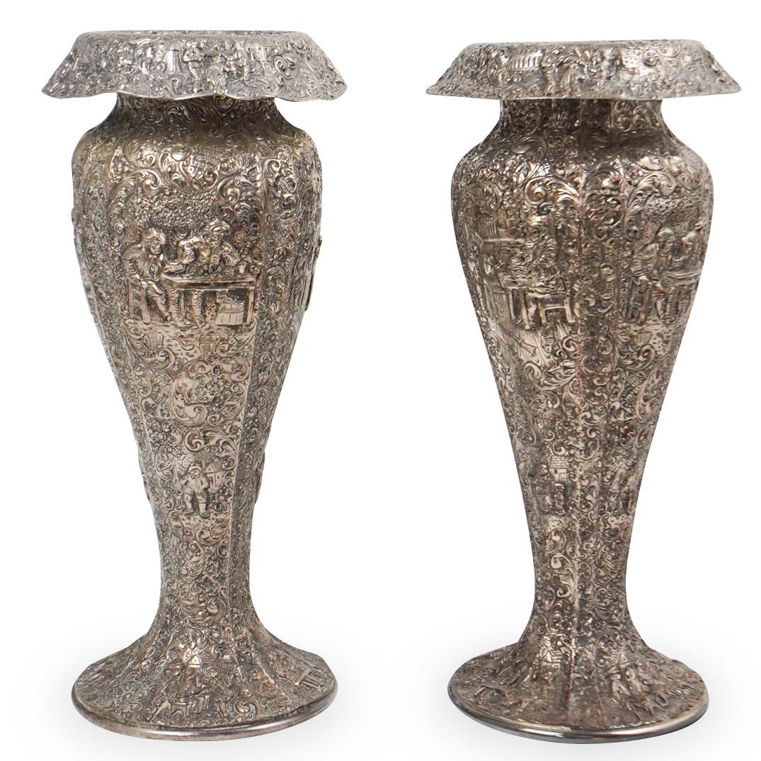 Pair Of Barbour International Silver Tulip Vase (1 of 6)