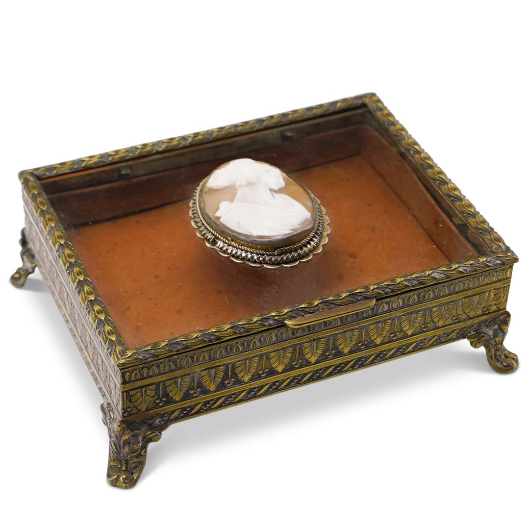 Austrian Cameo and Bronze Vanity Box (1 of 5)