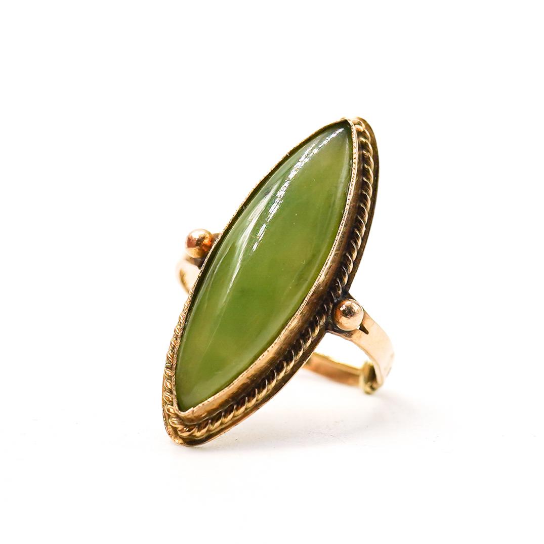 Chinese 14k Gold and Jade Ring (1 of 2)