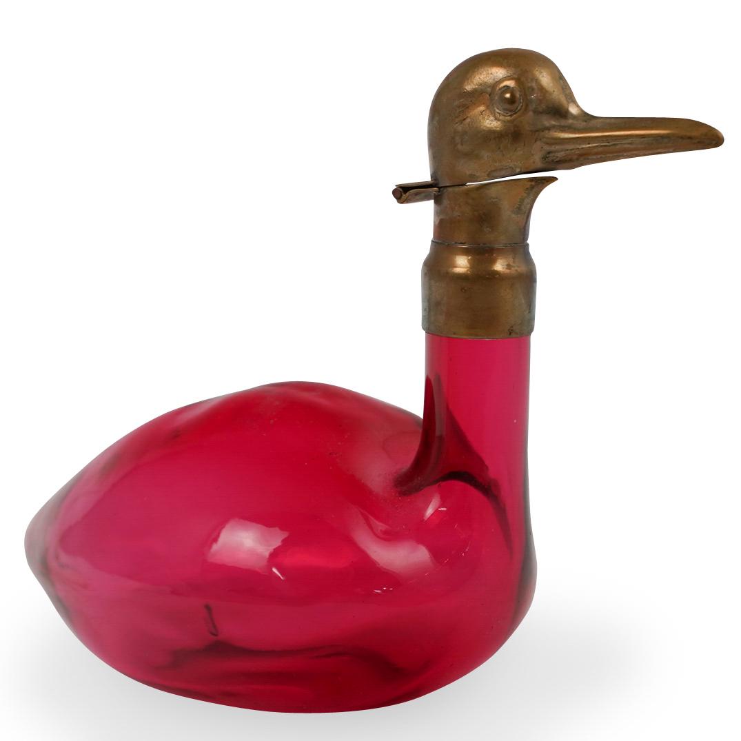 Colored Glass Duck Decanter (1 of 4)