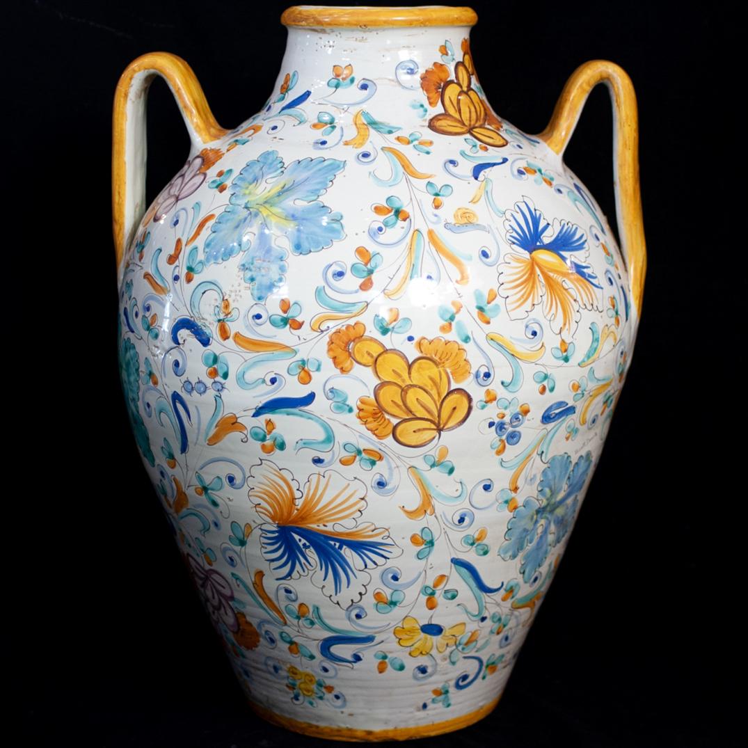 Large Majolica Handle Vase (1 of 5)