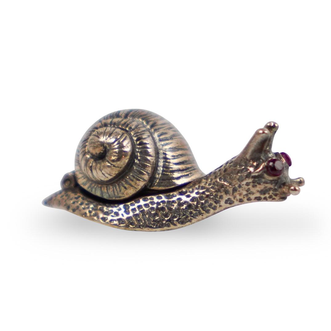 Sterling Silver Snail Pill Box (1 of 3)