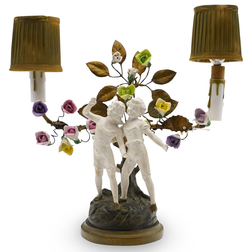 French Porcelain and Brass Lamp (1 of 4)