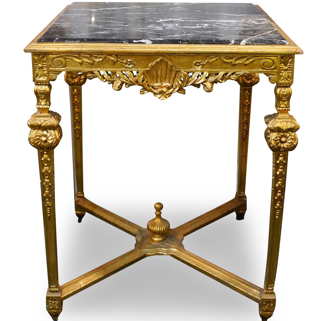 Antique Giltwood and Marble Top Console Table (1 of 5)