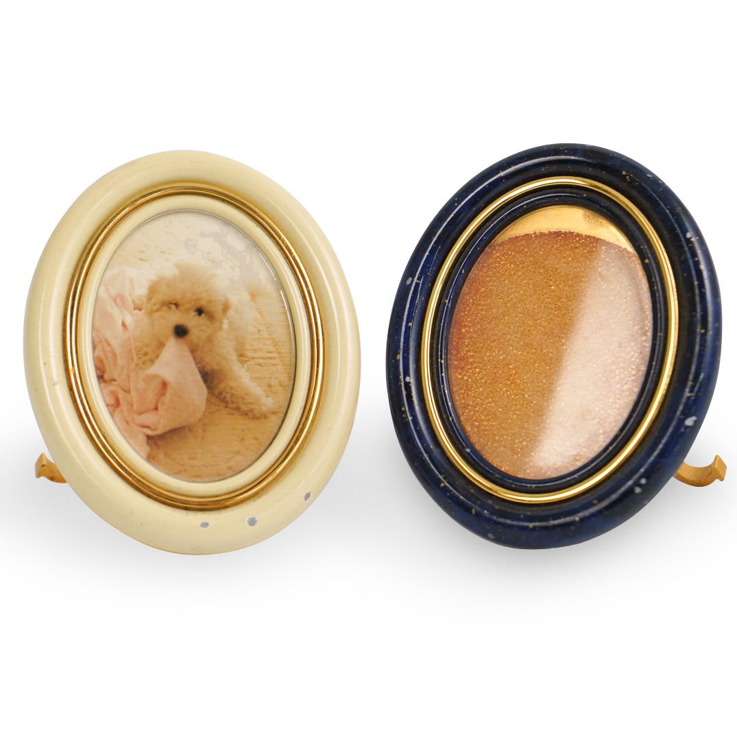 (2 Pc) Vintage Cartier Enamel Picture Frames (1 of 4)
