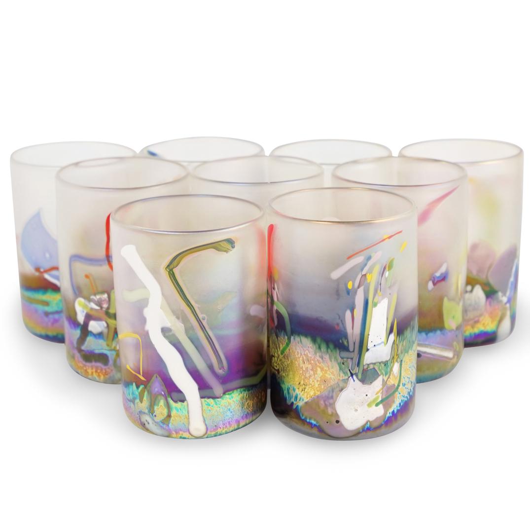 (9 Pc) Signed Art Glass Tumblers (1 of 5)