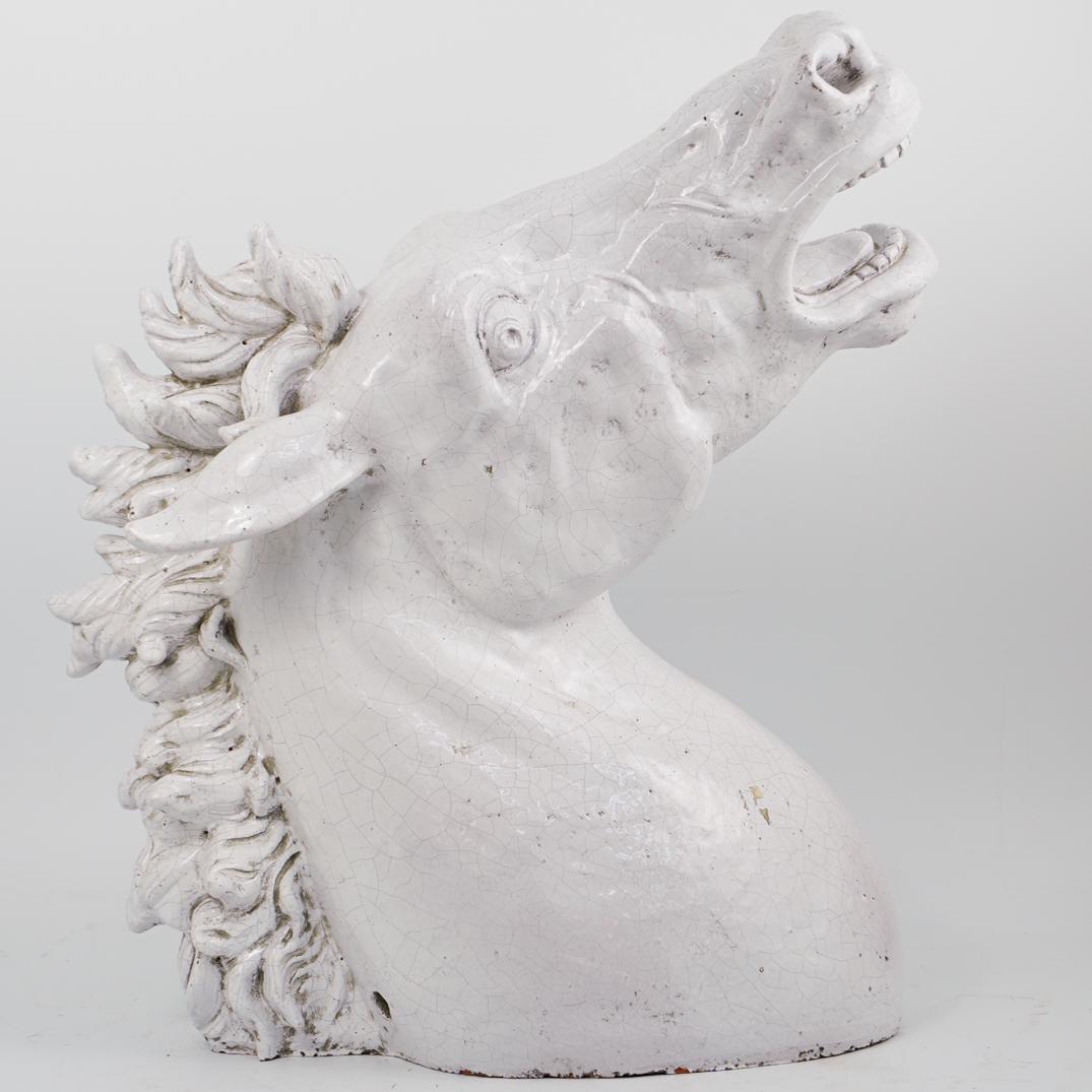 Terracotta Glazed Horse Head (1 of 4)