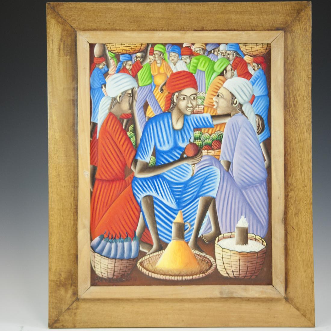 Gerard Valcin (Haitian 1925-1988) Oil On Canvas (1 of 3)