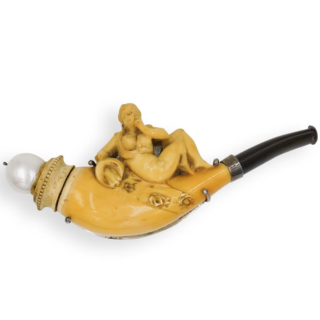 Figural Meerschaum Pipe and Sterling Brooch (1 of 4)