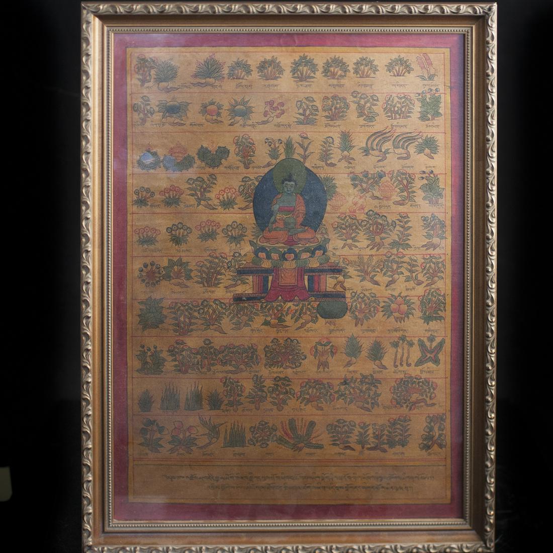 Tibetan Thangka Manuscript Painting on Silk (1 of 5)