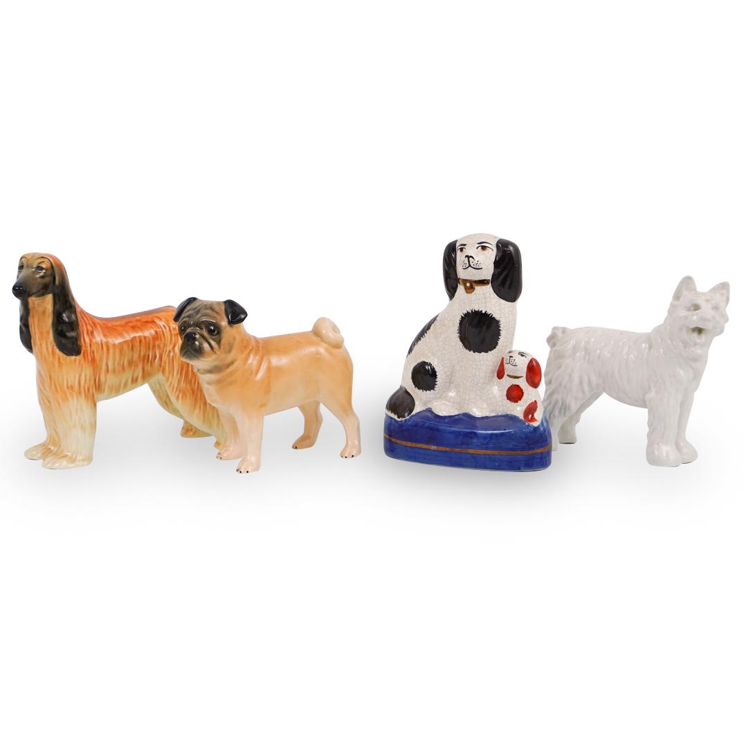 (4 Pc) Continental Porcelain Dog Figurines (1 of 9)