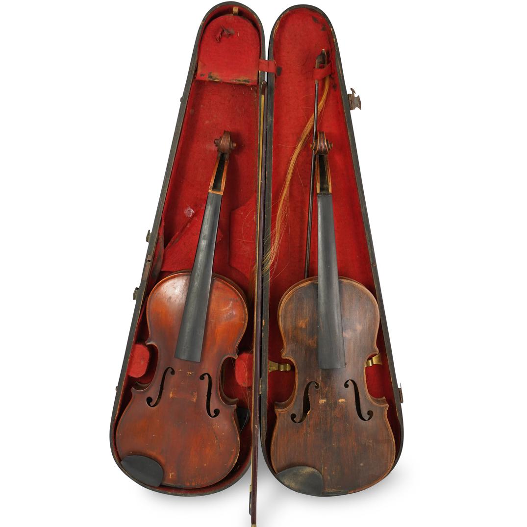 Two Antique Violins with Bows (1 of 7)