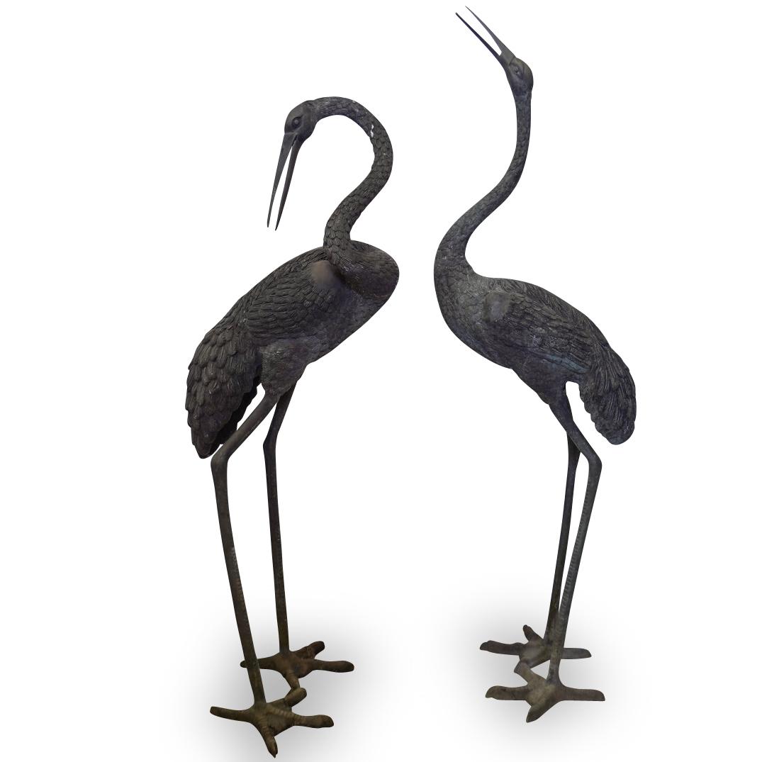 Pair of Life Sized Bronze Cranes (1 of 7)