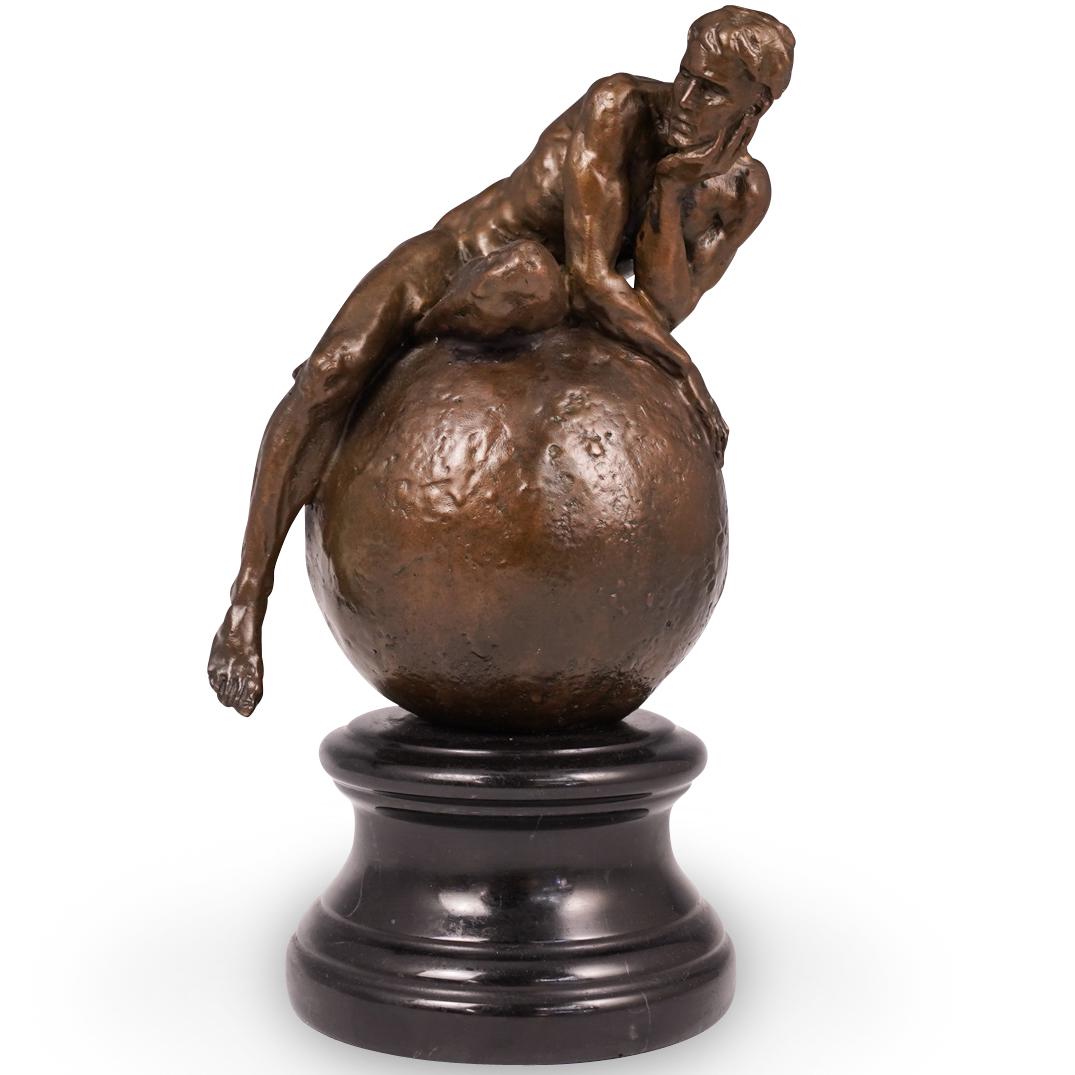 After Fix Masseau "Thinking Man" Bronze Sculpture (1 of 4)