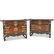 Pair Of Korean Wood and Brass Side Tables