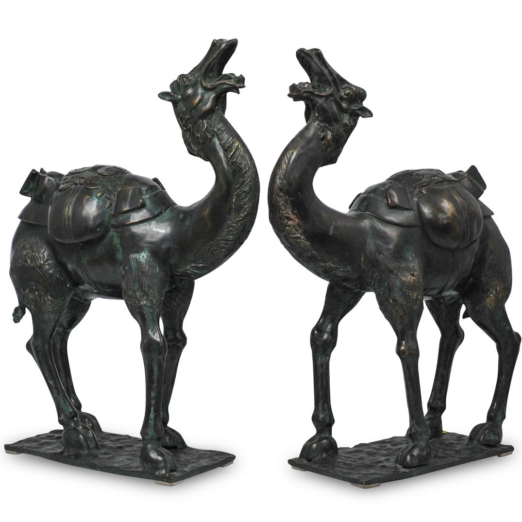 Pair of Chinese Bronze Camels (1 of 7)