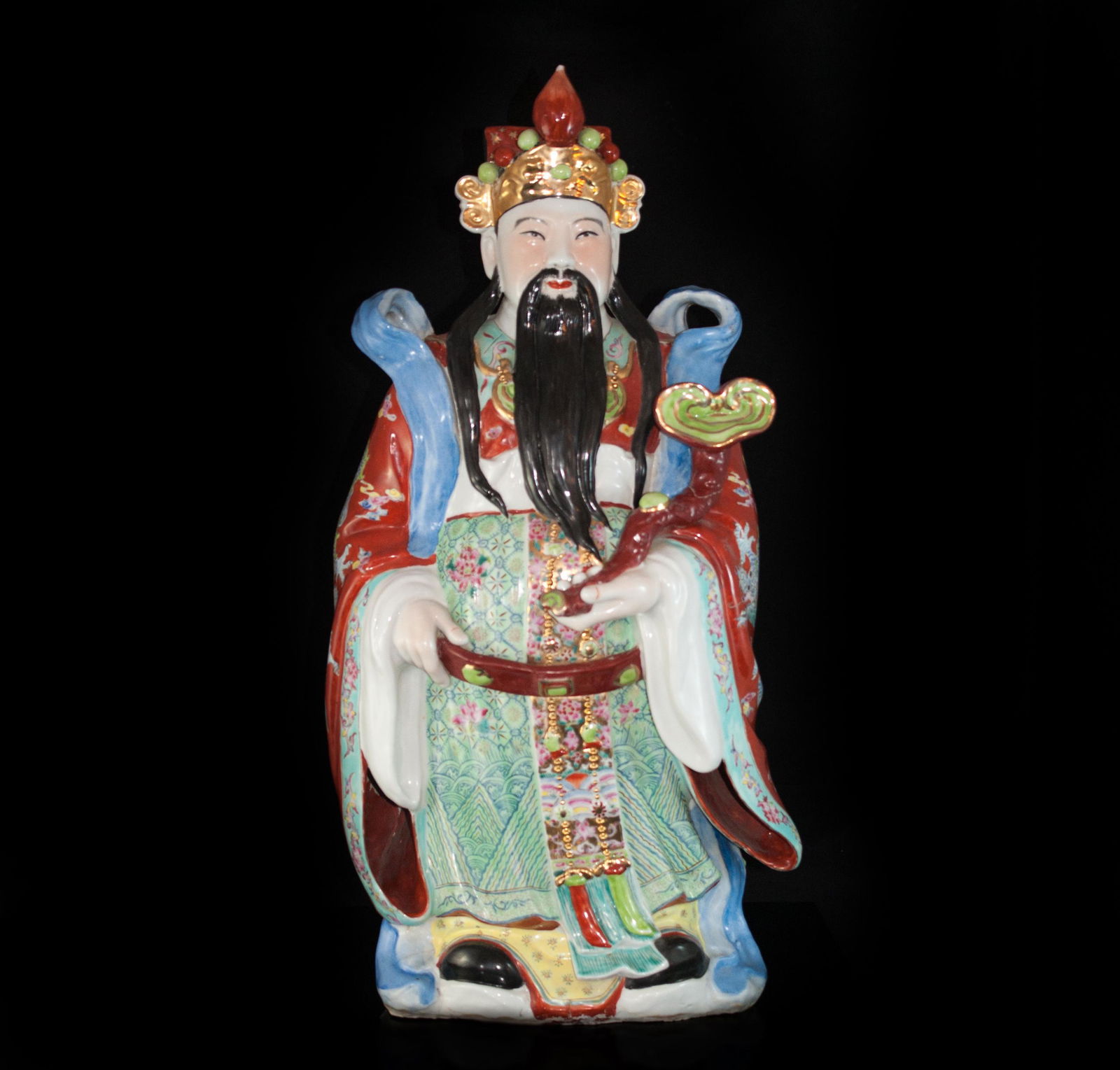 Decorative Chinese Emperor Porcelain Statue (1 of 5)