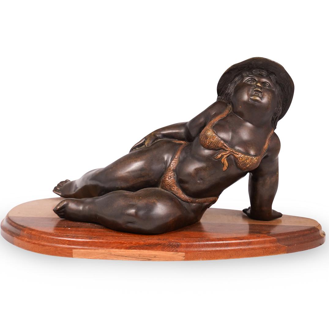 Botero Style Female Bronze Statue (1 of 3)