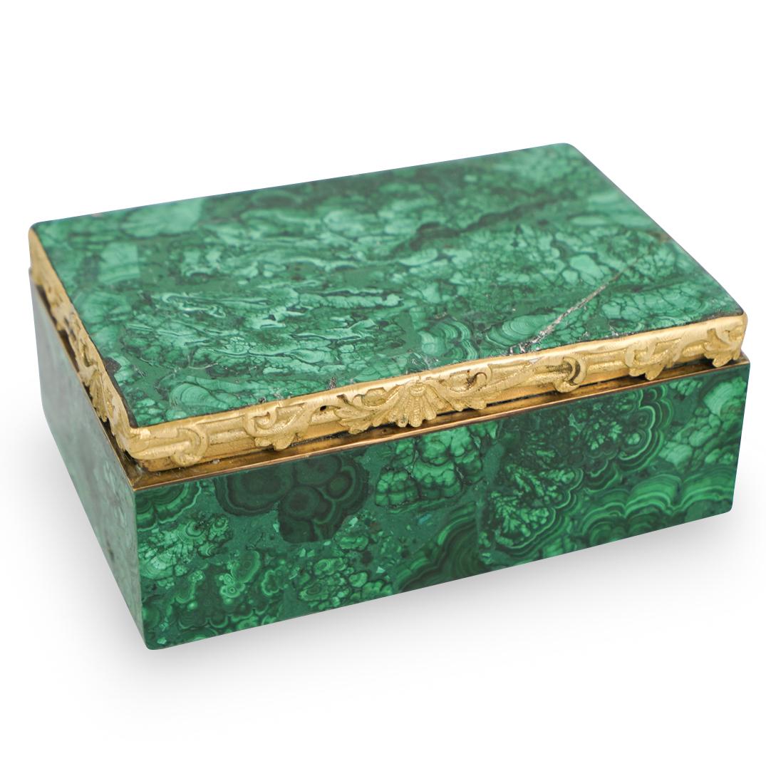 Malachite and Gilt Brass Trinket Box (1 of 4)