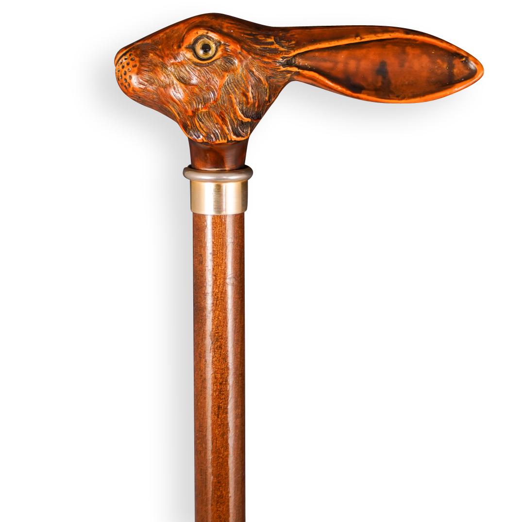 Carved Wood Rabbit Cane (1 of 4)