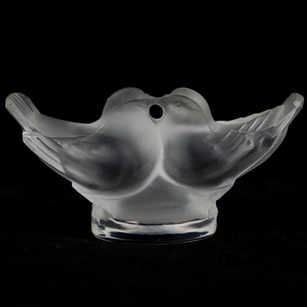 Lalique Crystal Kissing Dove Paperweight (1 of 2)