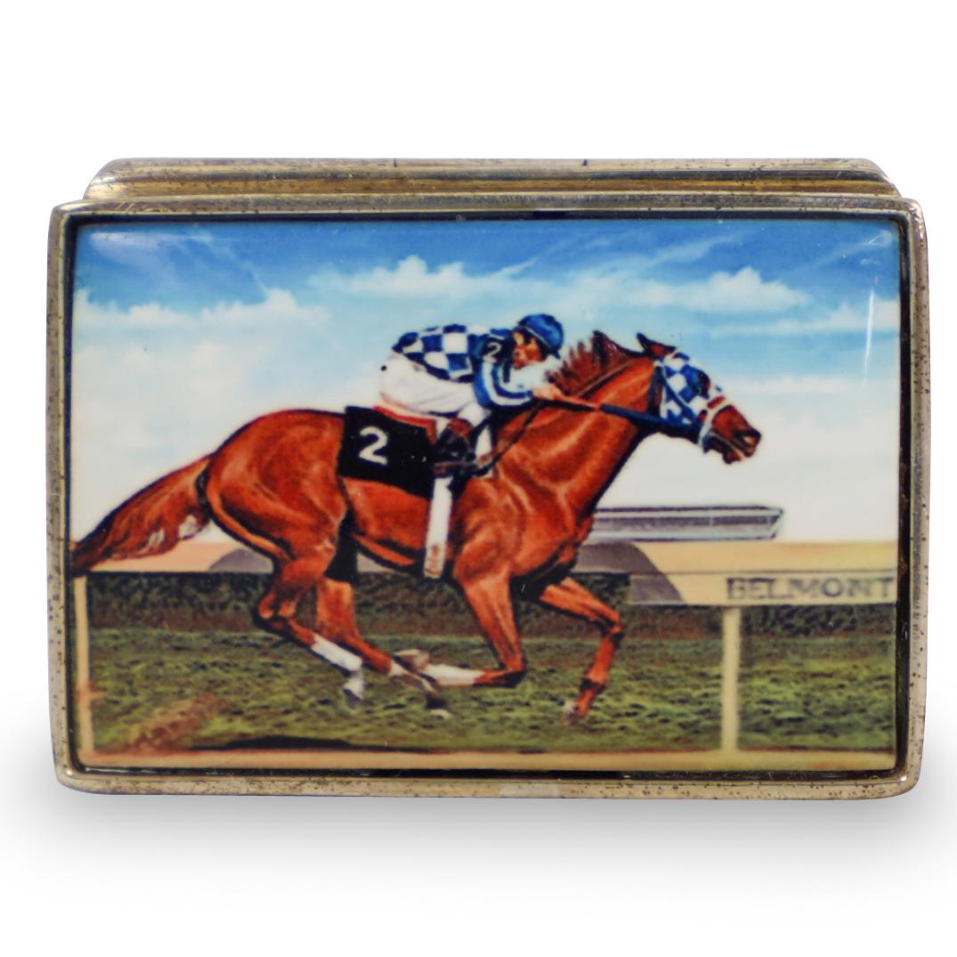 Sterling Silver Equestrian Pill Box (1 of 2)