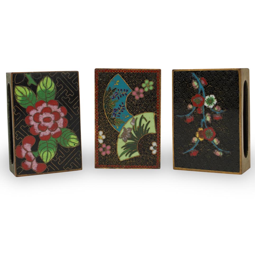 (3 Pc) Cloisonne Match Boxes (1 of 4)
