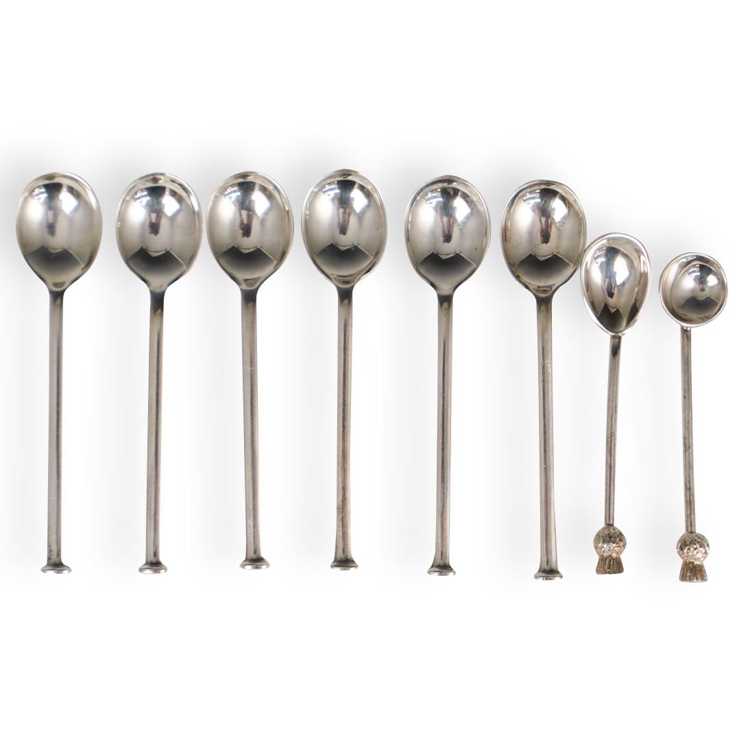 (8 Pc) C.W.F "925" Silver Tea Spoons (1 of 3)