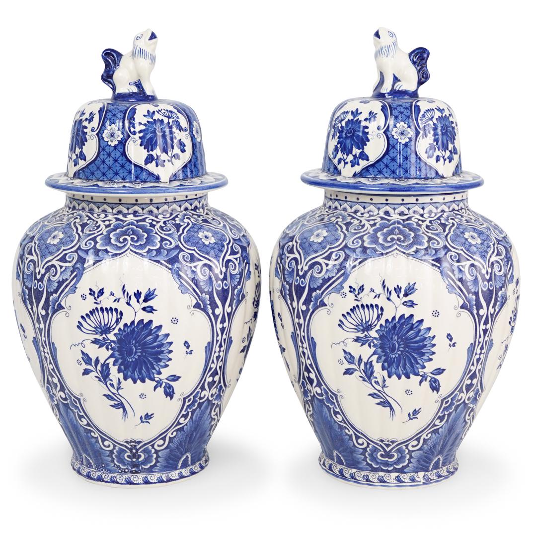 Delft Blue And White Covered Urns (1 of 8)