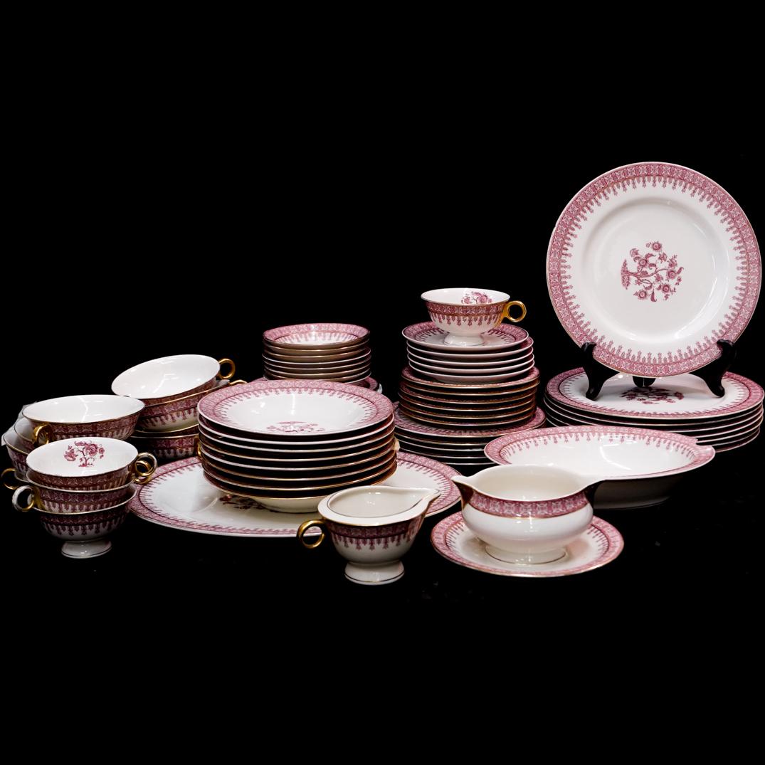 (65 Piece)Theodore Haviland Cambridge Crimson Porcelain (1 of 6)