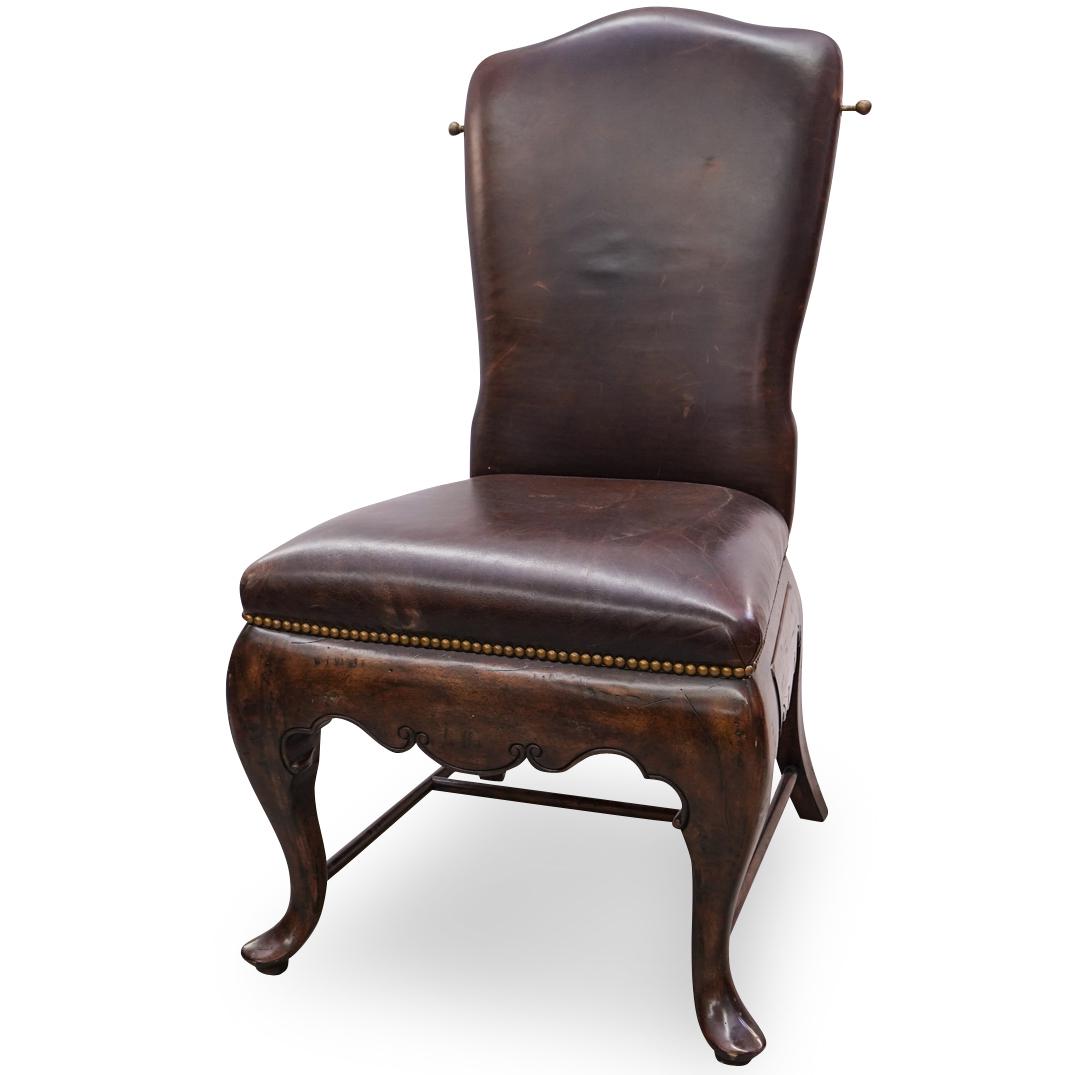 Theodore Alexander Leather and Wood Dresser Chair (1 of 6)
