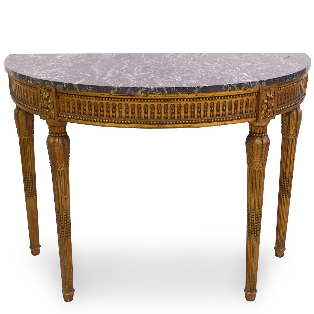 Louis XVI Style Giltwood and Marble Table (1 of 5)