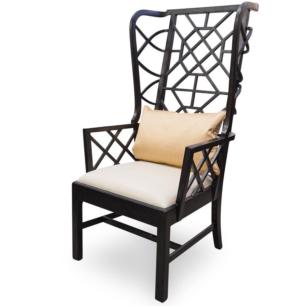 Reticulated Wingback Wooden Chair (1 of 6)