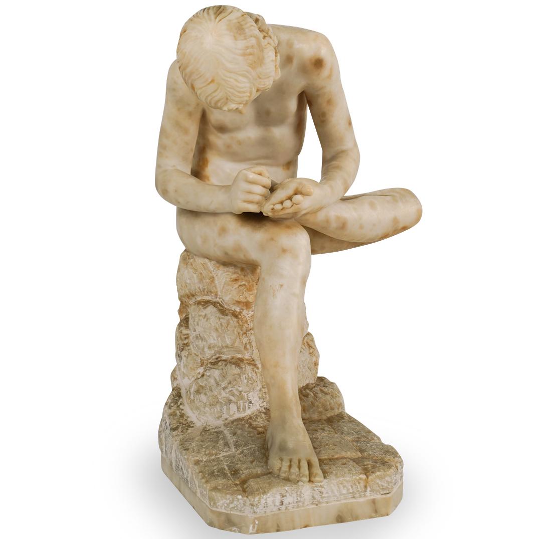 19th Cent. Spinario Alabaster Sculpture (1 of 6)