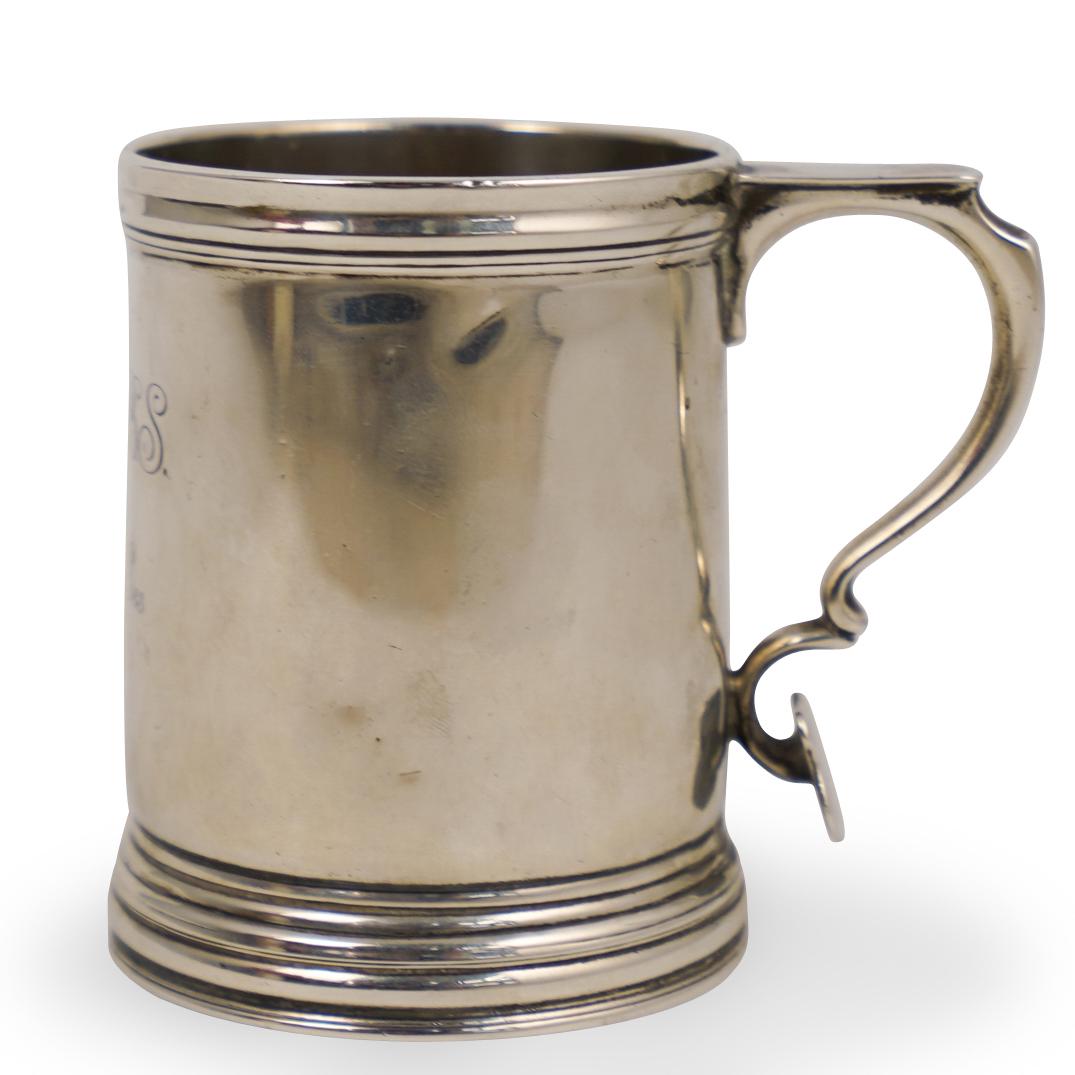 Wilson & Sharp Edinburgh Sterling Silver Christening: DESCRIPTION: Wilson & Sharp Edinburgh Sterling Silver Baby Christening Cup. Hallmarked on the top of the body and marked on the bottom "Wilson & Sharp Edinburgh". Weigh a total of 187 grams. Tiny dent